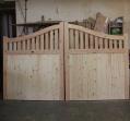 English Larch - Douglas Fir Swan Neck Driveway Gates